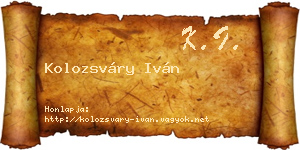Kolozsváry Iván névjegykártya