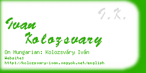 ivan kolozsvary business card